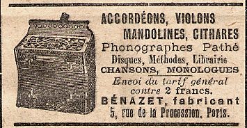Accordons, violons, mandolines et cithares Bnazet