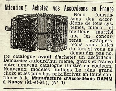 Manufacture d'accordons
            Damm  Nancy