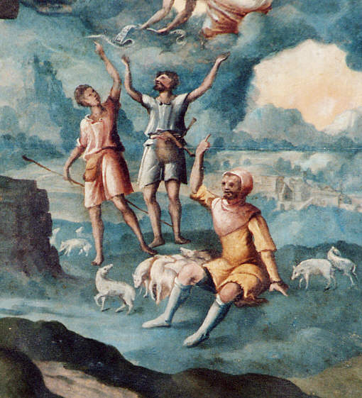 détail de l'adoration des bergers de Pralon