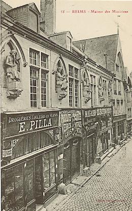 Reims : maison des musiciens, carte postale ancienne