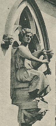 Reims : maison des musiciens, carte postale ancienne, détail